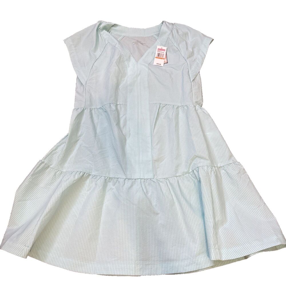 NEW VINEYARD VINES HARBOR TIERED ISLAND PARADISE BLUE WHITE DRESS Small $99